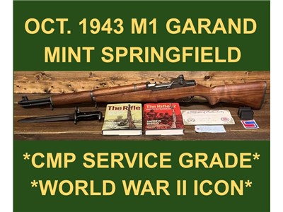 M1 GARAND 1943 SPRINGFIELD CMP SERVICE GRADE MINT BORE 0+ STRIKING GARAND 