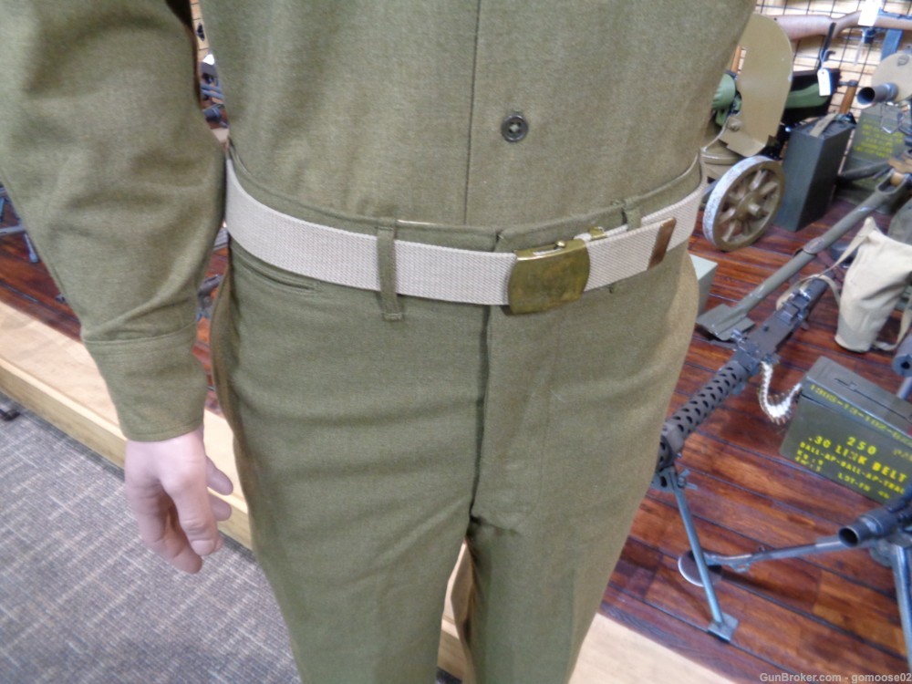 US WWII Black Panther 66th Infantry Shirt Pants Belt World War Army Uniform-img-4