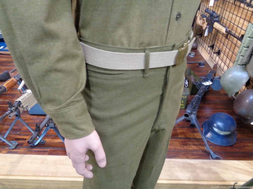 US WWII Black Panther 66th Infantry Shirt Pants Belt World War Army Uniform-img-13