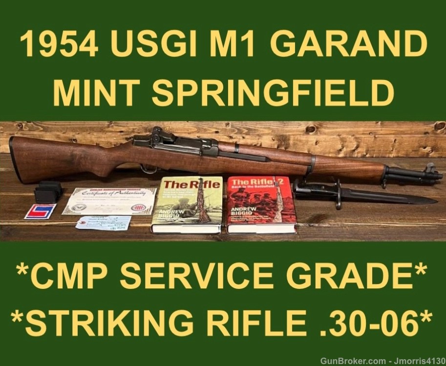 M1 GARAND 1954 SPRINGFIELD CMP SERVICE GRADE STRIKING GARAND RIFLE -img-0