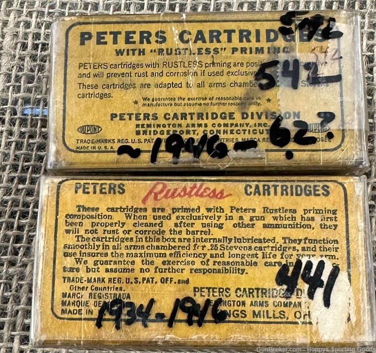 Peters Rustless 25 Stevens Rimfire 100 rds Unopened Factory Packaging-img-2