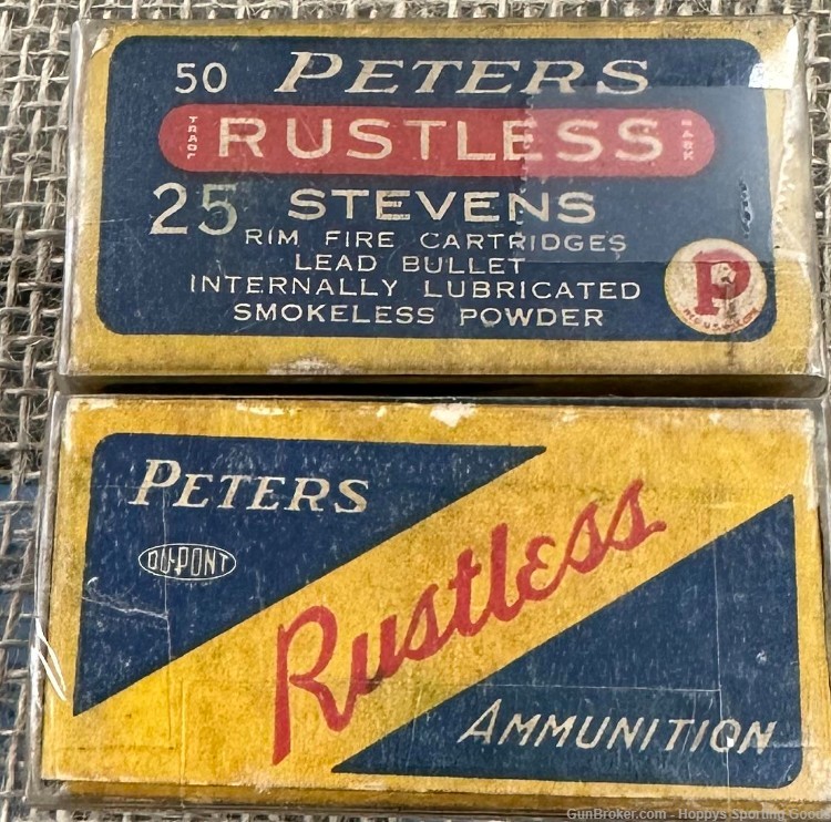 Peters Rustless 25 Stevens Rimfire 100 rds Unopened Factory Packaging-img-0