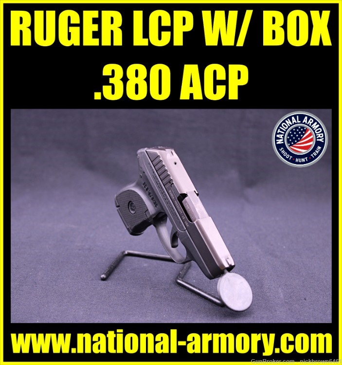 PRE-OWNED RUGER LCP .380 ACP 2.75” BBL 6+1 CAP BLACK FACTORY BOX 3701-img-0