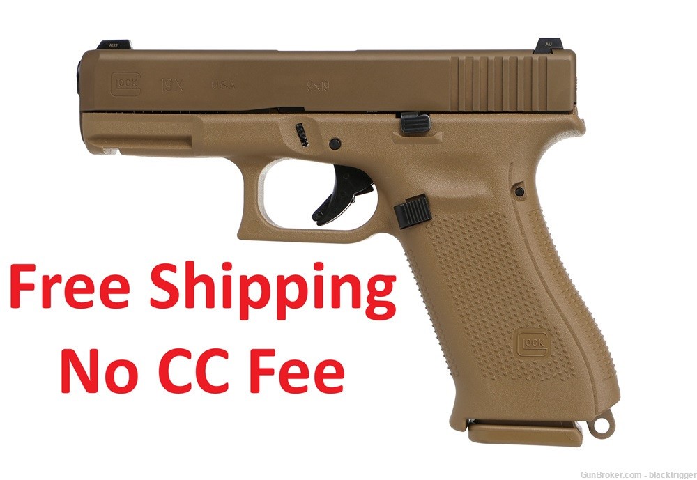 Glock G19X17US 19X Compact 9mm 4.02" 19+1 Overall Coyote Night Sights-img-0