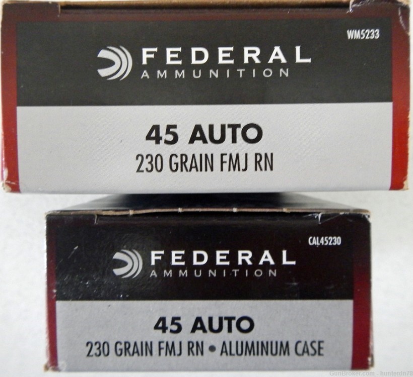 Federal Champion 45 Auto, 45 ACP, 230 gr. FMJ, Aluminum & Brass. 200 rds.-img-0