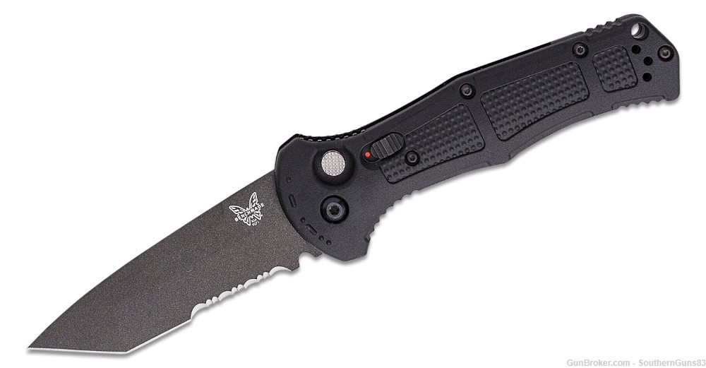 Benchmade 9071SBK Claymore AUTO Knife Cobalt Black Tanto Combo Blade #5-img-0