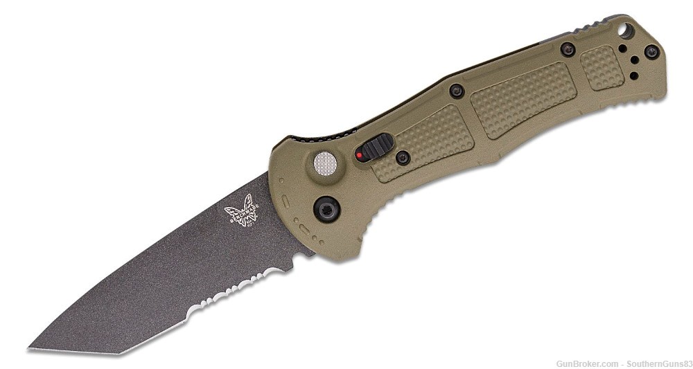 Benchmade 9071SBK-1 Claymore AUTO Knife Tanto Combo Blade #6-img-0