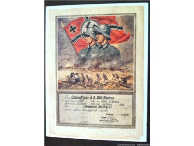 Original German Army retirement document