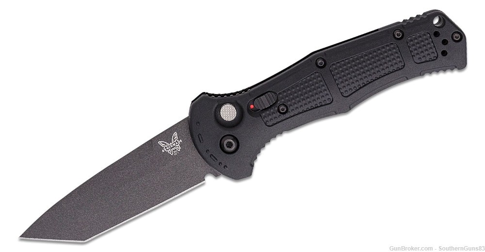 Benchmade 9071BK Claymore AUTO Tanto Plain Blade, Black Grivory Handles #7-img-0