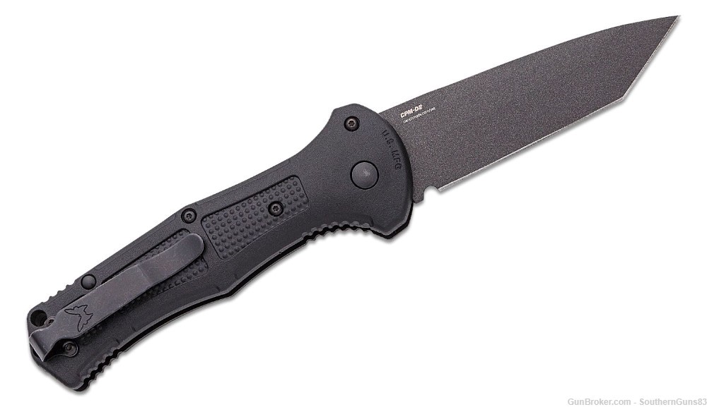 Benchmade 9071BK Claymore AUTO Tanto Plain Blade, Black Grivory Handles #7-img-1