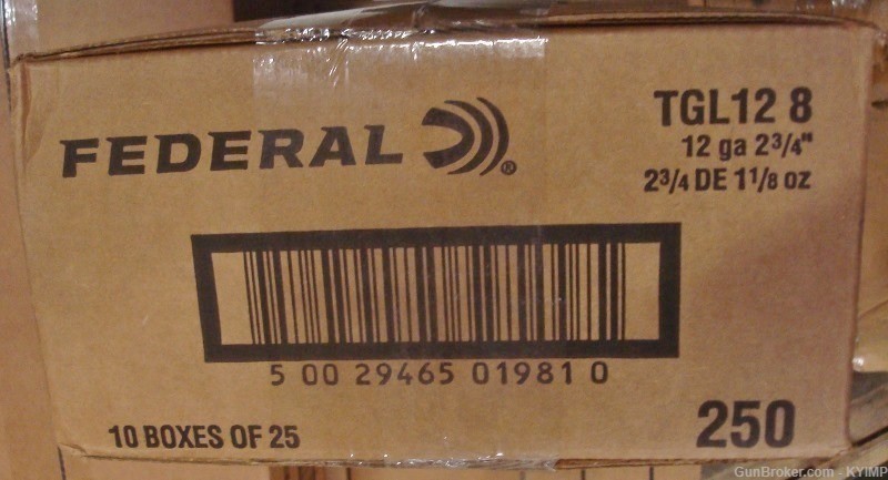 250 Federal 12 ga Target TOP GUN 2 3/4 " 8 shot TGL12 8 Shotgun Shells-img-3