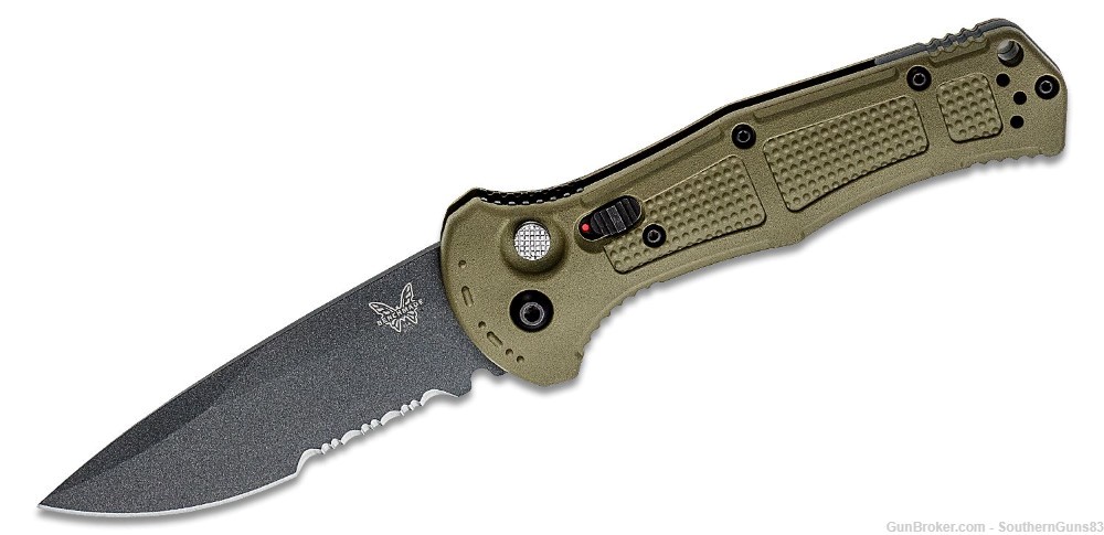 Benchmade 9070SBK-1 Claymore AUTO Combo Blade Ranger Green #10-img-0