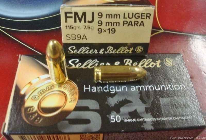 500 Sellier & Bellot 9mm FMJ 115 grain Factory NEW BRASS ammo-img-2