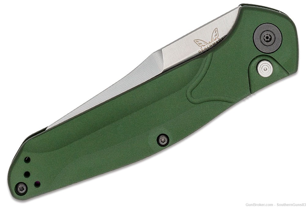 Benchmade 9400 Osborne AUTO Knife, Green Aluminum Handles #13-img-1