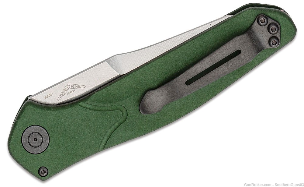 Benchmade 9400 Osborne AUTO Knife, Green Aluminum Handles #13-img-2