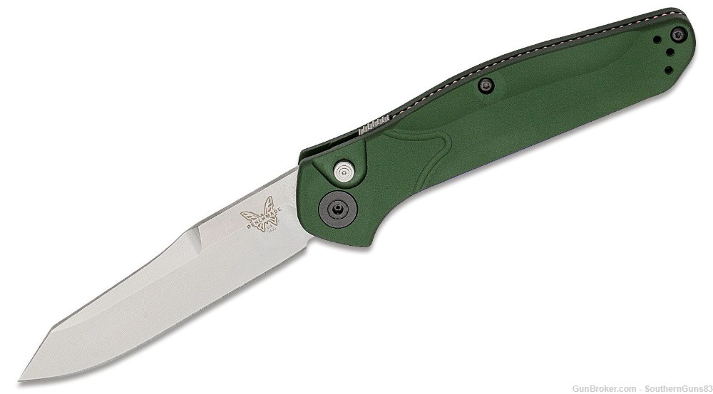 Benchmade 9400 Osborne AUTO Knife, Green Aluminum Handles #13-img-0