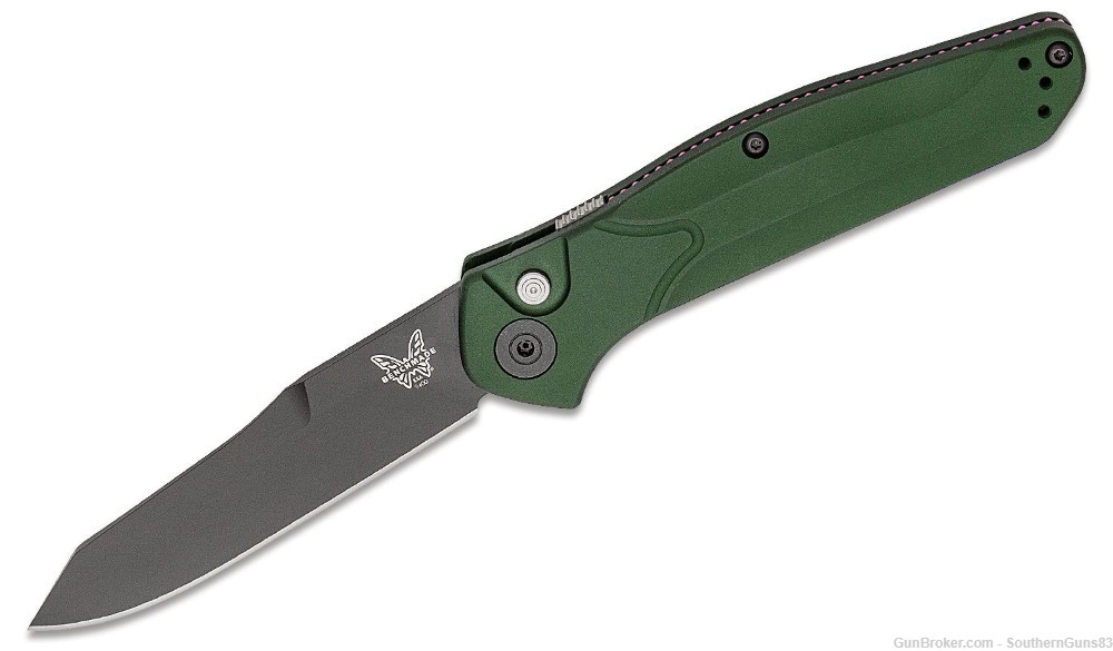 Benchmade 9400BK Osborne AUTO Folding Knife, Green Aluminum Handles #14-img-0
