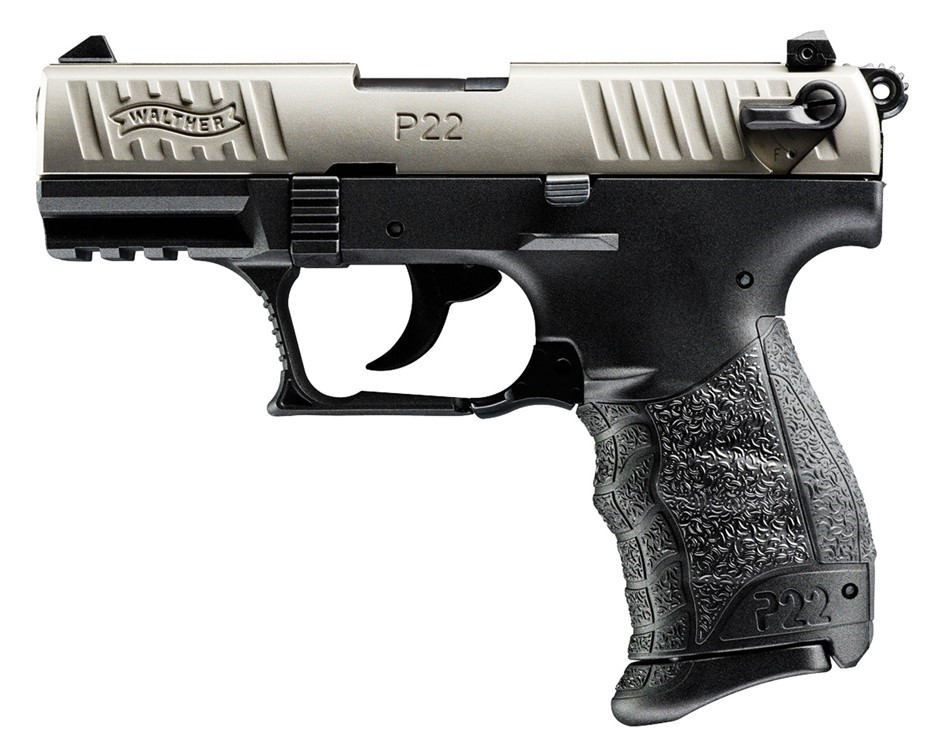 Walther P22, 22LR, 10+1 Capacity, 3.4 Barrel, DA/SA, Nickel Finished Receiv-img-1