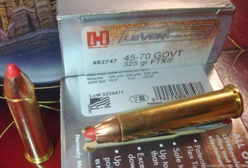 40 HORNADY 45-70 GOVT 325 grain FTX LEVERevolution ammunition 82747-img-3