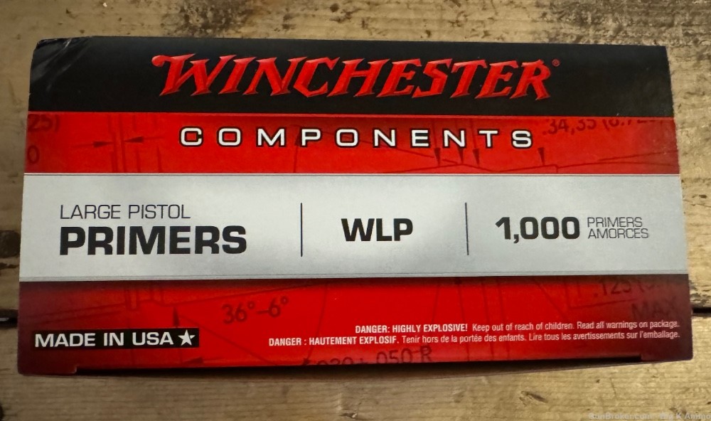 Winchester Large Pistol Primers WLP 1000 Count Amorces Made in USA noCCFees-img-0