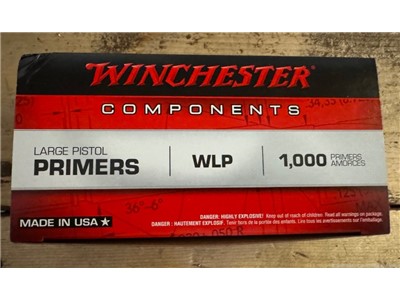 Winchester Large Pistol Primers WLP 1000 Count Amorces Made in USA noCCFees