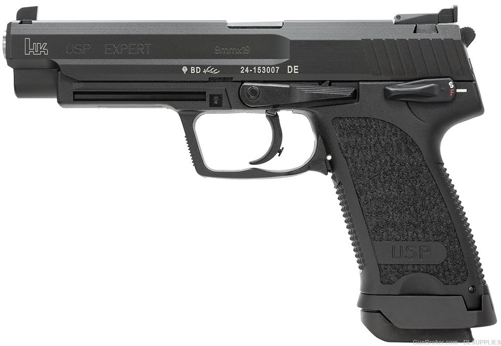 HECKLER & KOCH H&K USP9 EXPERT VI BLACK FINISH ADJ. SIGHT 5.2" BBL 9MM-img-1