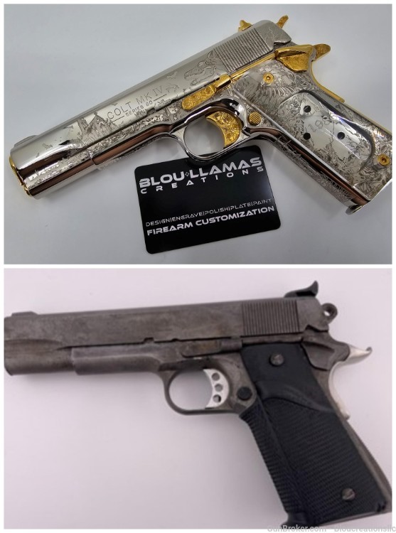 24k Gold & Nickel Plated Custom Restored 1986 Colt 1911 -img-16