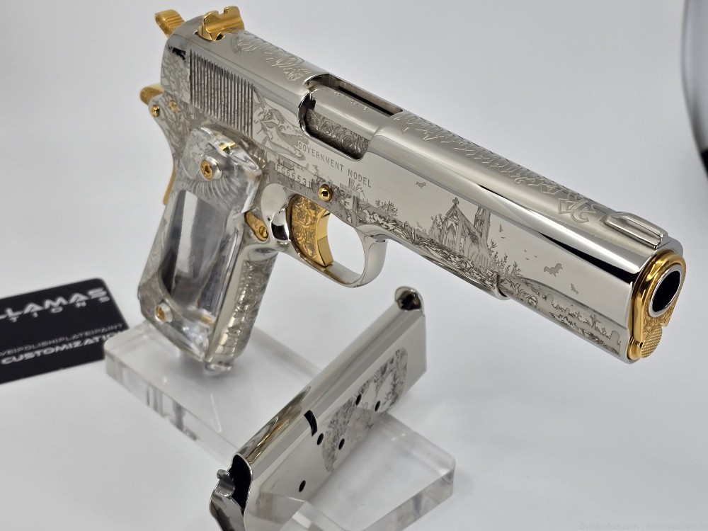 24k Gold & Nickel Plated Custom Restored 1986 Colt 1911 -img-0