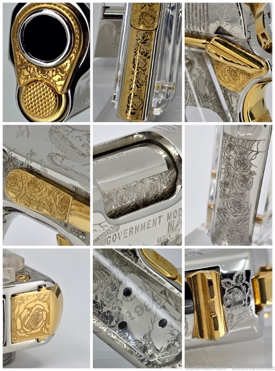 24k Gold & Nickel Plated Custom Restored 1986 Colt 1911 -img-7