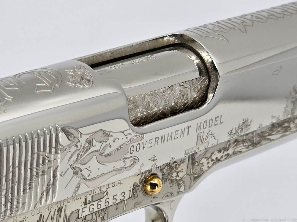 24k Gold & Nickel Plated Custom Restored 1986 Colt 1911 -img-17