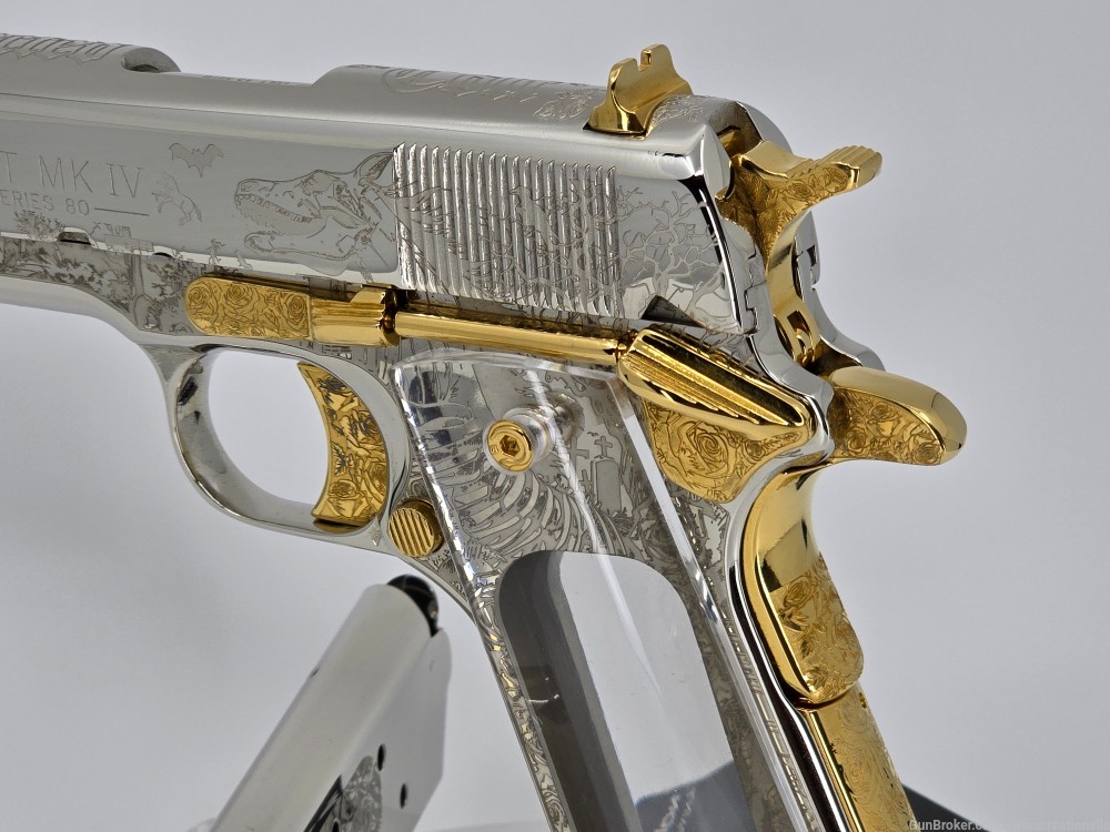 24k Gold & Nickel Plated Custom Restored 1986 Colt 1911 -img-21