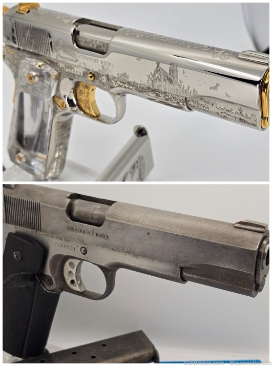 24k Gold & Nickel Plated Custom Restored 1986 Colt 1911 -img-15