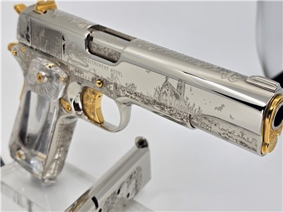 24k Gold & Nickel Plated Custom Restored 1986 Colt 1911 