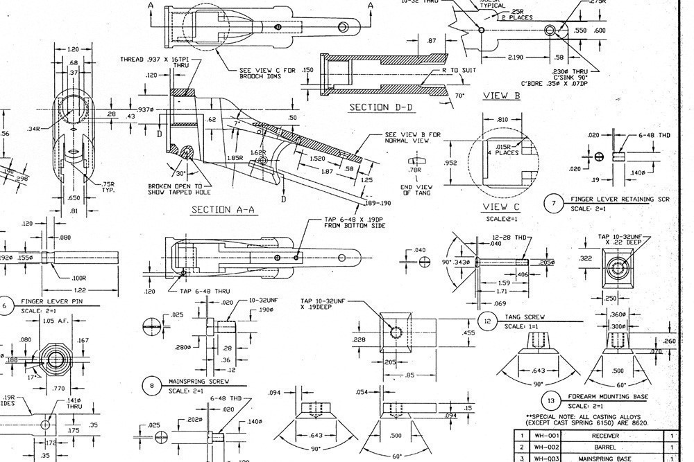 Winchester 1885 Single-Shot High Wall Rifle Blueprints!-img-1