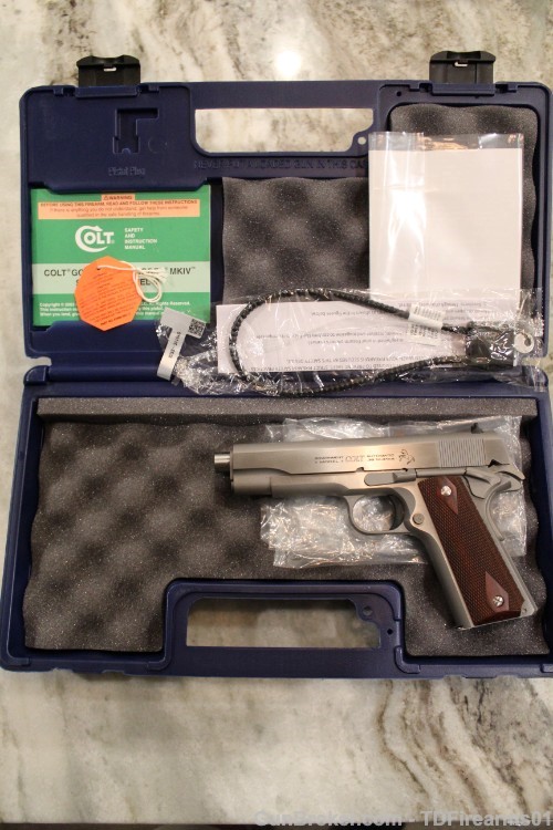 Colt 1911 stainless  .38 super government model mkIV series 70 NIB-img-0