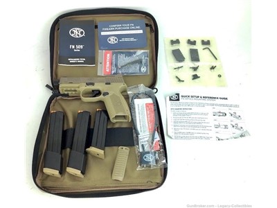 NIB FN 509 Tactical Unfired 9mm Desert Sand Handgun-Case-Extras