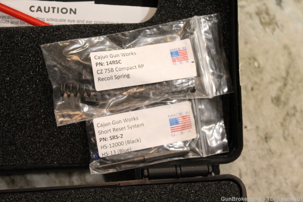 CZ-USA Custom Cz-75 Compact  9mm Cajun Gunworks w/ 2 mags, NS & orig case-img-3