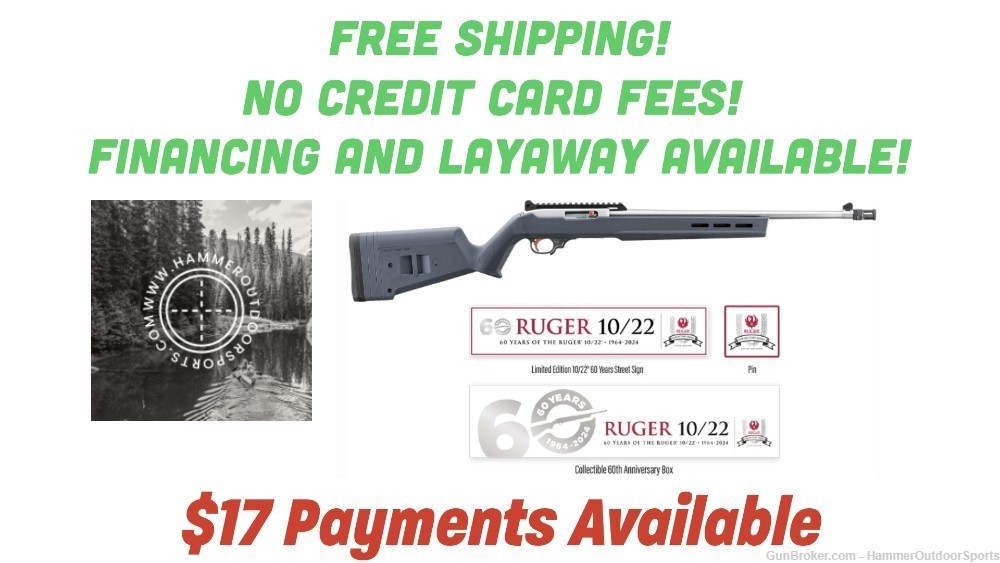 RUGER COLLECTOR'S SERIES 60TH ANNIVERSARY 10/22 22 LR 18.5'' 10-RD RIFLE-img-0