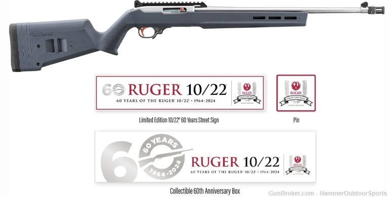 RUGER COLLECTOR'S SERIES 60TH ANNIVERSARY 10/22 22 LR 18.5'' 10-RD RIFLE-img-1