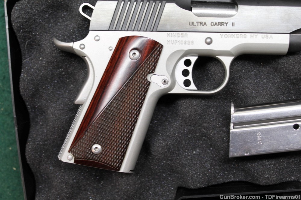 Kimber Ultra Carry II two tone 9mm officer 1911 w/ 2 mags-img-3