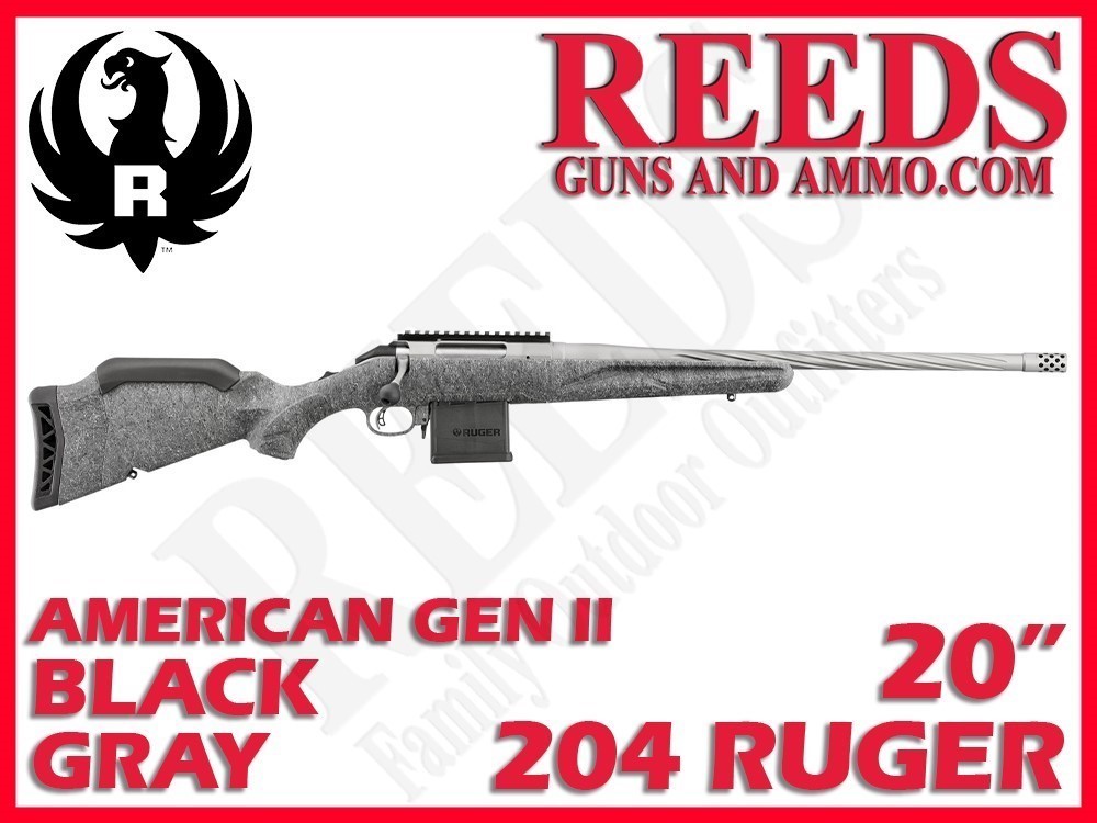 Ruger American Generation II Standard Gray 204 Rug 20in 46908-img-0