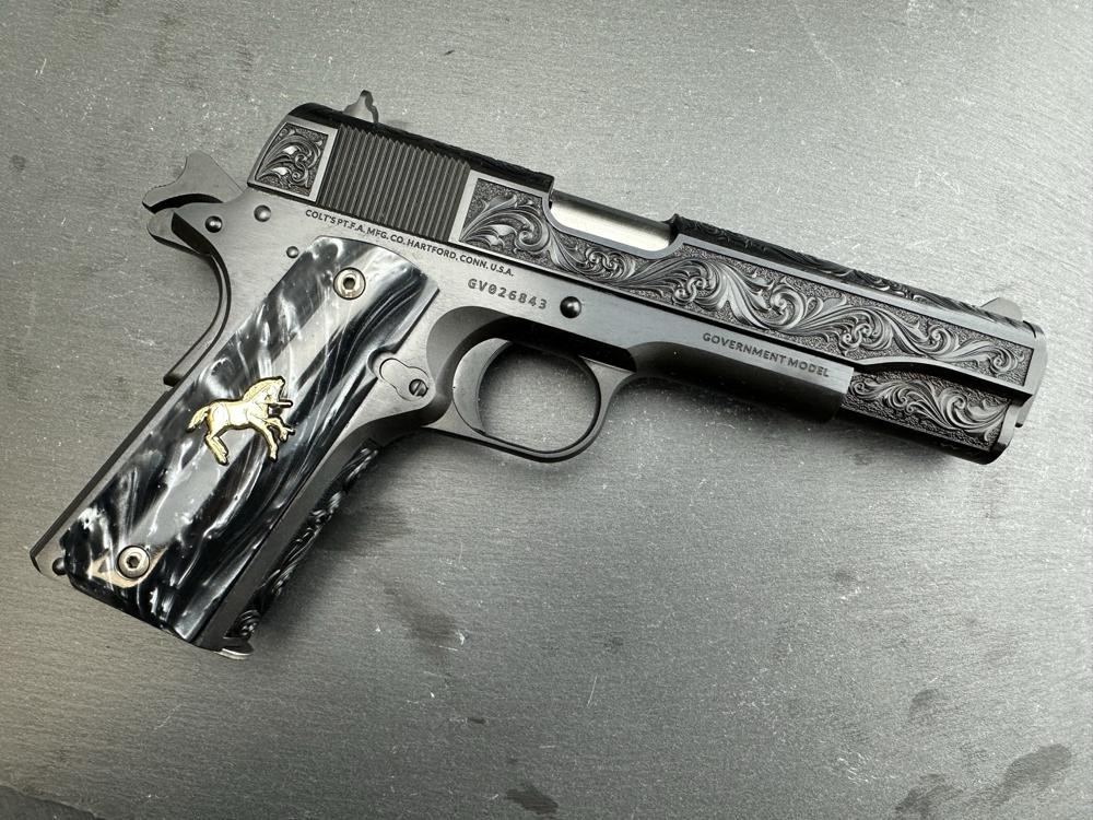 Colt 1911 Custom Engraved Regal AAA by Altamont Blued .38 Super-img-12