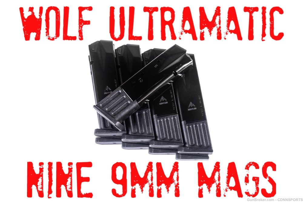 Wolf Ultramatic Factory Magazines 9mm 10rd NEW LOT OF NINE-img-0