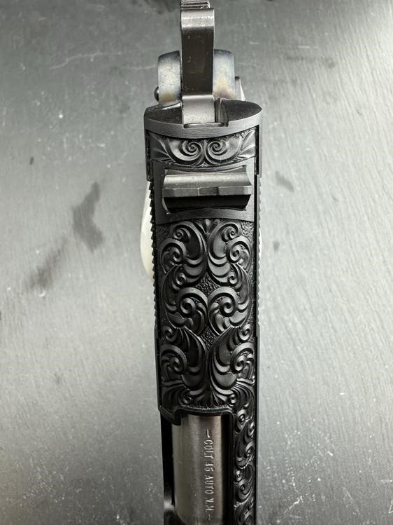 Colt 1911 .45 ACP Blued/Case Hardened Altamont Custom Engraved Scroll-img-14
