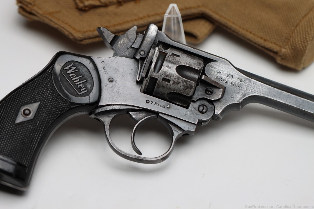 WWII Webley & Scott Mark IV .38 S&W "War Finish" Revolver -img-2