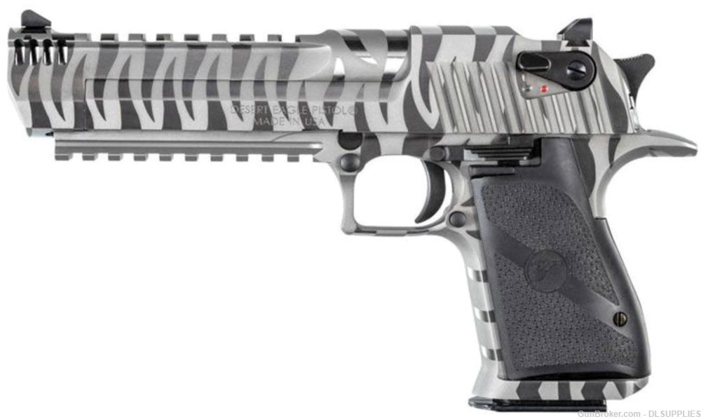 MAGNUM RESEARCH DESERT EAGLE MARK XIX WHITE TIGER STRIPE STAINLESS 6" .50AE-img-0