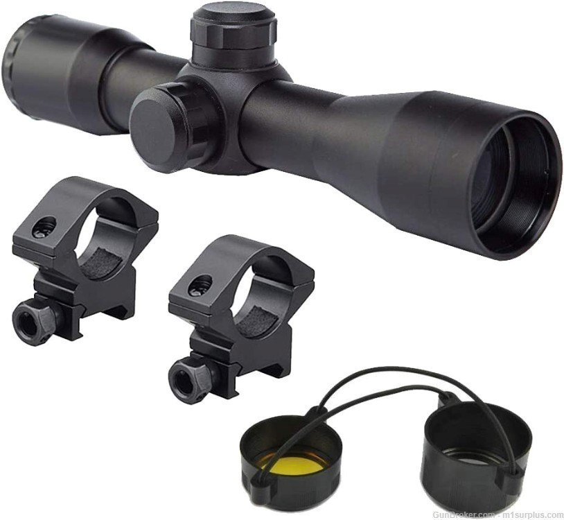 Compact 4x32 Scope + Picatinny Mounts fits Winchester .22 Wildcat Rifle-img-0