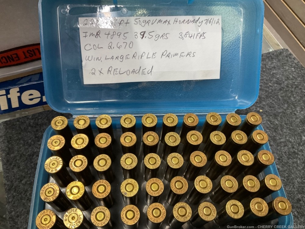 220 swift rifle ammo ammunition reloading ballistic hollow point tip brass-img-2