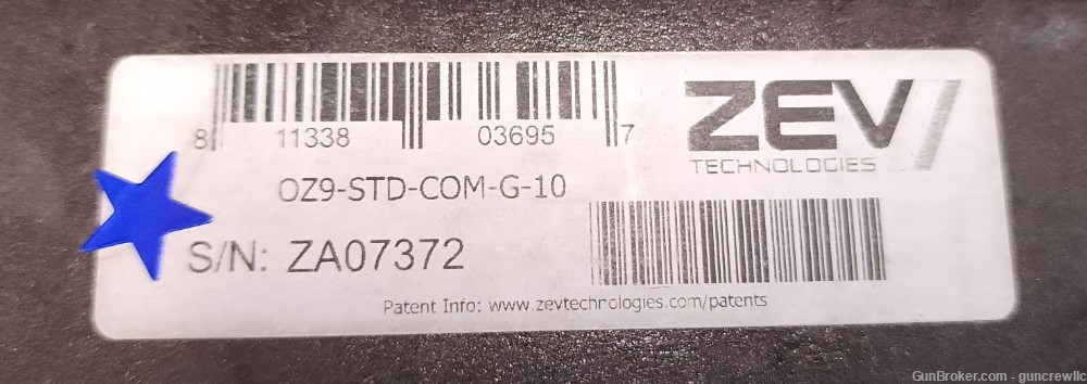  Zev Technologies OZ9-STD-COM-G-10 OZ-9 9mm Black Gray 10rd OR Layayaway-img-7
