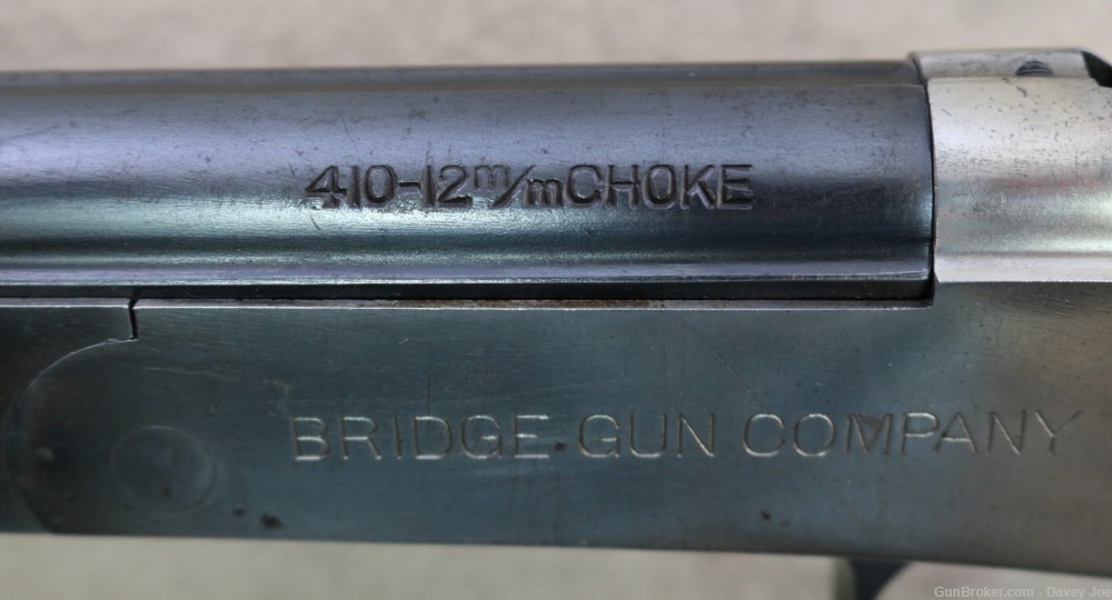 Uncommon Bridge Gun Co. 410 gauge break open 25 1/2"-img-13